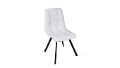 Стул Бруно (паук Т2) Черный муар матовый, Кожзам Белый