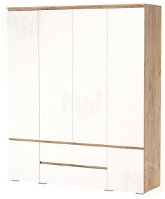  Шкаф ГРЕТТА 6С2Я  Дуб Крафт золотой-Белый