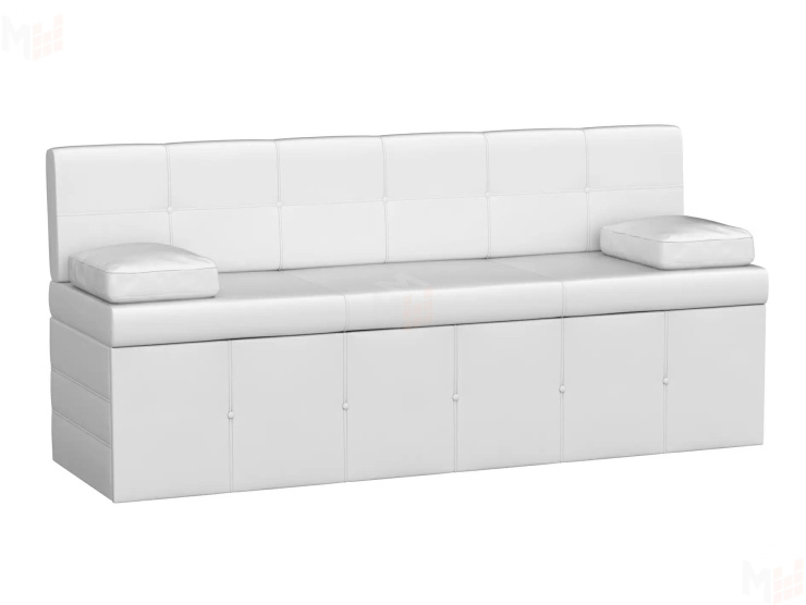 Кухонный прямой диван Лео (Белый)