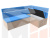 Кухонный угловой диван Классик правый 
угол (голубой\бежевый)