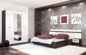 Кровать Ненси 1,6 с подъемным механизмом (венге/белый)