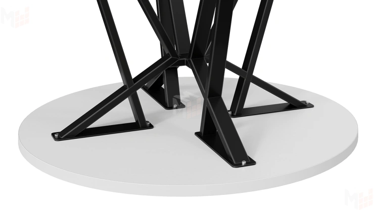 Стол обеденный Ройс Тип 2 Черный муар/Белый