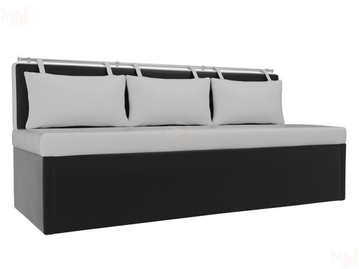 Кухонный прямой диван Метро (Белый\Черный)