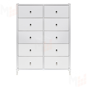 Комод Leset Нирита/Хайди, 10 ящиков, Белый (Белый/Белый)