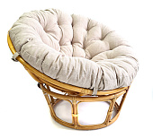 Кресло Папасан 23/01 с бежевой подушкой