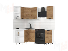 Кухня Рио New угловая 2,0*1,3 м (490) ЛДСП Крафт, Белый (Антарес)