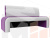 Кухонный прямой диван Кармен (Фиолетовый\Белый)