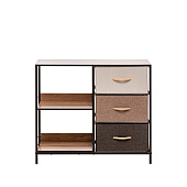 Комод Leset Локи 3 ящ. с полкой, Коричневый, Бежевый (Коричневый/Бежевый, светло-коричневый, темно-коричневый)