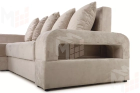 Диван угловой Марго Бежевый Левый Велюр