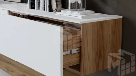 Гостиная Порто №1 - ГН-393.001 Яблоня Беллуно, Белый софт