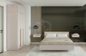 Кровать Николь 7.14  с подъёмным механизмом Кашемир/сатиновое золото