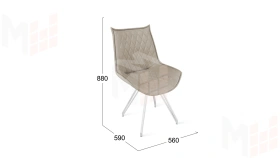 Стул Фэнди К4  Белый матовый, Велюр Confetti Smoke