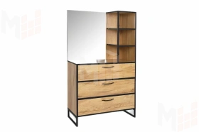 Комод с надстройкой Виртон 3 Дуб Крафт Золотой