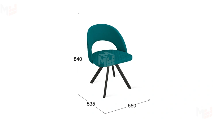 Стул Гэтсби К2 Черный муар, Велюр Confetti Izumrud