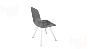 Стул Бруно (паук Т2) Белый муар, Кожзам Серый