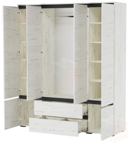  Шкаф ГРЕТТА 6С2Я  Дуб Крафт белый-Антрацит