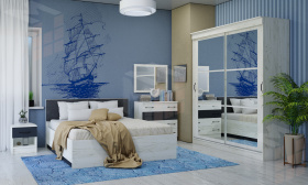 Спальня БЕАТРИС Дуб Крафт белый - Антрацит №4