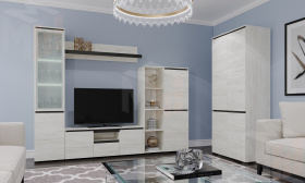 Гостиная  ГРЕТТА  Дуб Крафт белый - Антрацит №7