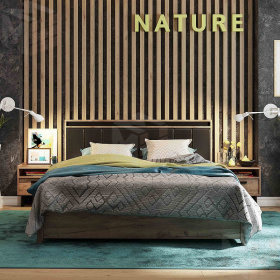  Кровать NATURE 308 Люкс (1400) Дуб Табачный