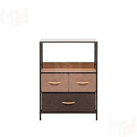 Комод Leset Локи 3 ящ., Коричневый (Коричневый/Бежевый, светло-коричневый, темно-коричневый)