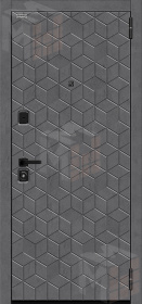 Входная металлическая дверь Кьюб (RBE)  Slate Art/Snow Art