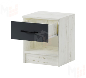 Тумба прикроватная  Беатрис Дуб  Крафт белый-Антрацит