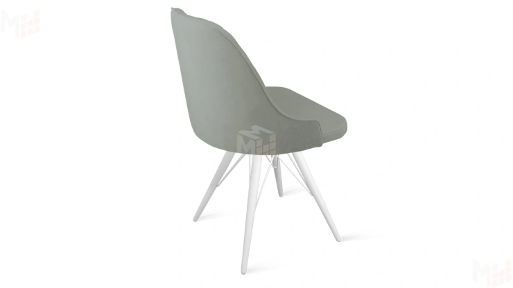 Стул Гранд К3 Белый матовый, Велюр Confetti Silver