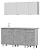 Кухонный гарнитур КГ -1 (1.6 м) Белый-Цемент светлый