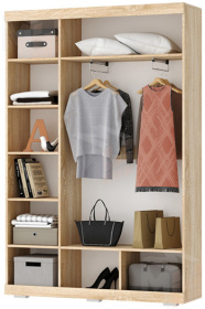 Шкаф для одежды СОНАТА ШСЗ-1300 Дуб Сонома Белый глянец