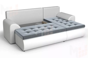 Угловой диван Ванкувер (правый) Белый, Серый