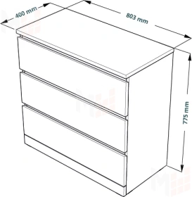Комод Варма 3 дуб беленый
