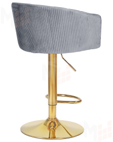 Стул барный DOBRIN DARCY GOLD (серый велюр (1922-19))