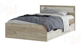 Кровать с ящиками Гармония 1,2 КР-606 дуб крафт белый - дуб крафт серый