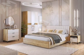 Спальный гарнитур Адам К1  дуб крафт золотой/белое дерево