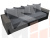 Диван прямой Дубай Лайт полки слева ( Серый\Черный )
