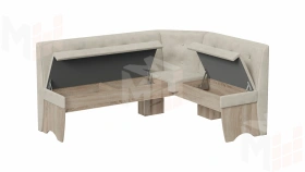 Кухонный уголок Барселона Дуб Сонома трюфель, Микровелюр Duna Brilliant