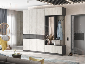 Прихожая Роджинамиф (дуб крафт белый/графит)