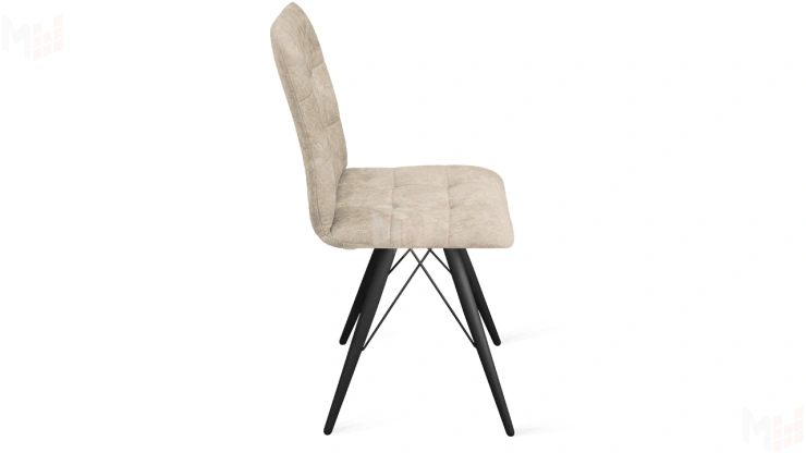 Стул Аспен К3 Черный муар, Велюр Wellmart Dark Beige