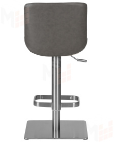 Стул барный DOBRIN ALDO (серый PU YP4, основание из нержавеющей стали)