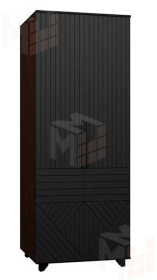 Шкаф 2-х створчатый Копенгаген (венге/черный матовый)