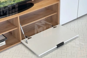 Стенка в гостиную Бери дуб крафт золотой/белое дерево