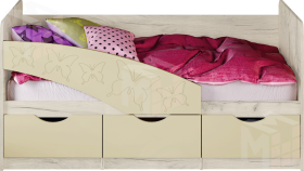 Кровать Бабочки 1,6 МДФ ваниль