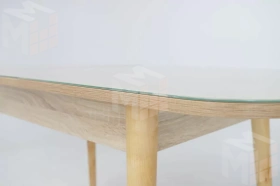 Стол раскладной Хоста с цилиндрическими опорами Бежевый