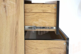 Комод с надстройкой Виртон 3 Дуб Крафт Золотой