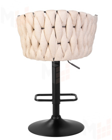 Стул барный DOBRIN LEON (бежевая ткань (LAR 275-1))