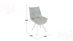 Стул Фэнди К4  Белый матовый, Велюр Confetti Silver