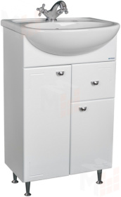 Тумба под умывальник Домино "Уют 55 Классик" с верхним ящиком В1 Айсберг