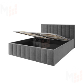 Мягкая кровать Лана 1,8 с подъемным механизмом (графит велюр)
