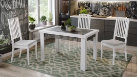 Стол раздвижной Хьюстон Тип 4  Белый, Ателье темный