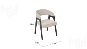 Кресло Техас 1 - W-101 Черное дерево, тк. №208 Велюр Jercy cream